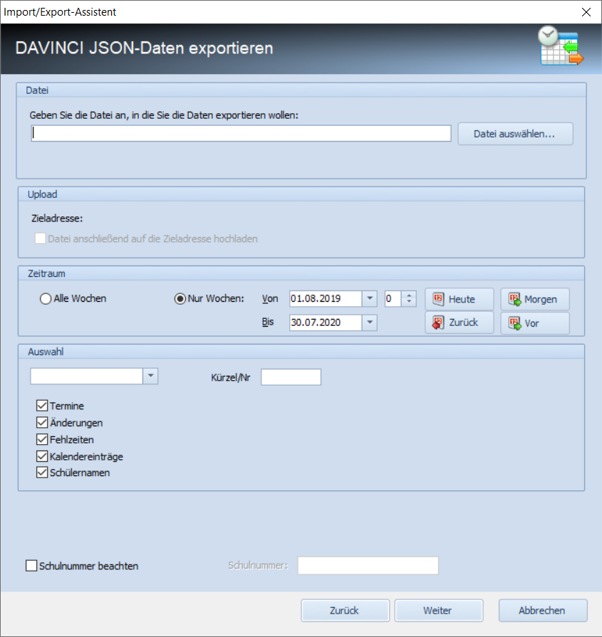 DAVINCI JSON-Daten exportieren