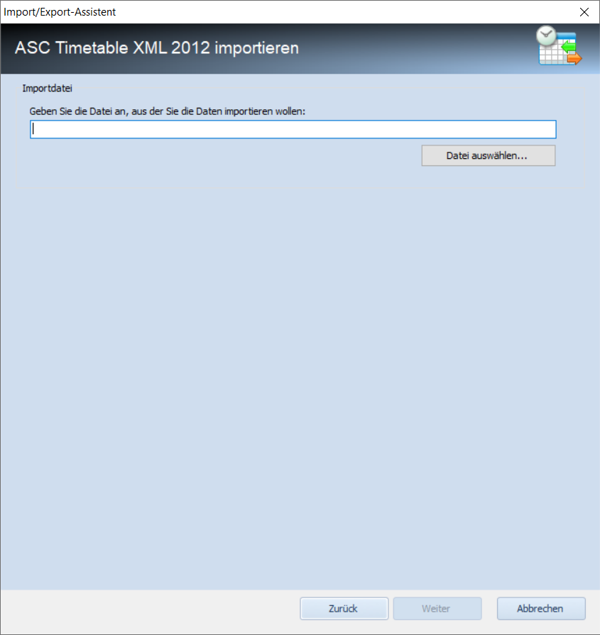 ASC Timetable XML 2012 importieren